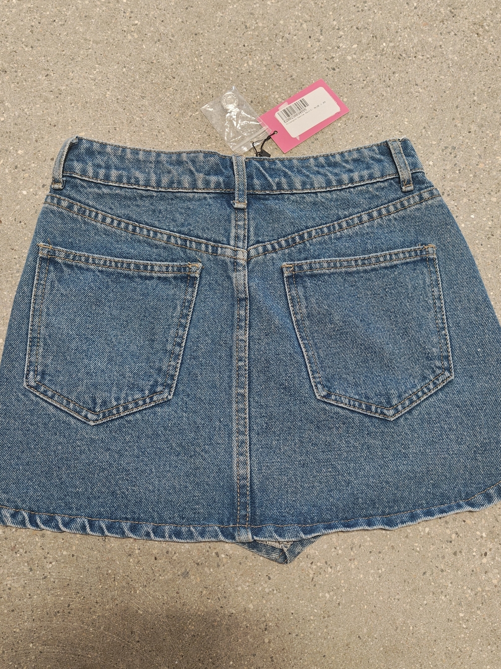 Edikted blue denim mini skirt v cut front - Picture 6 of 6